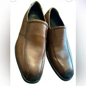 ECCO Minneapolis Slip On Leather Loafers Square Toe Comfort Shoes Brown Size 8 ECCO Minneapolis Slip On Leather Loafers Square Toe Comfort  main image 4